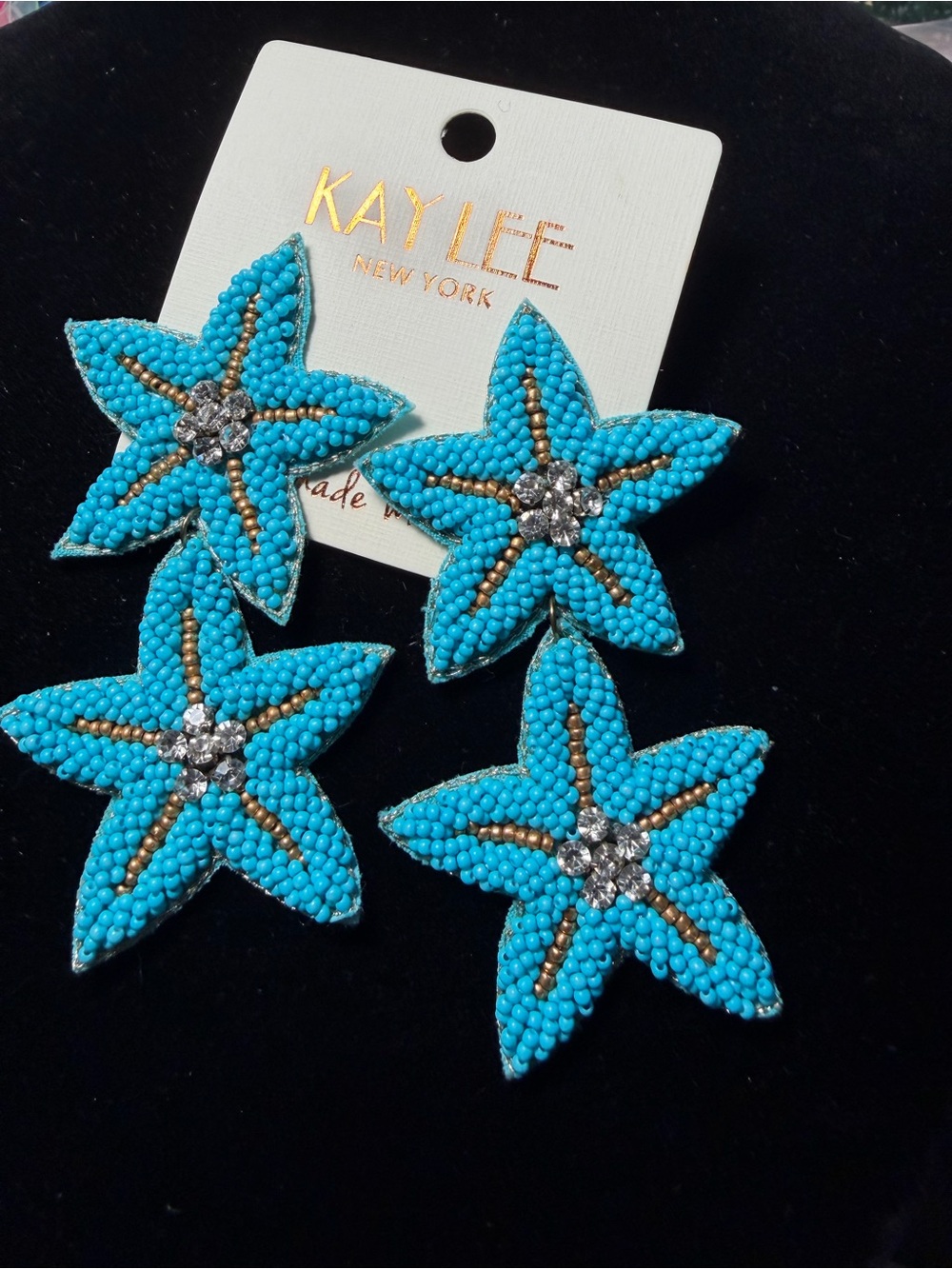 Earrings Turquoise Beaded Starfish Drop Earrings